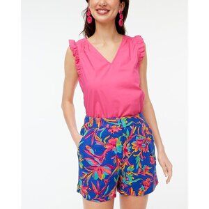 J Crew BR762 Petite sleeveless ruffleneck top